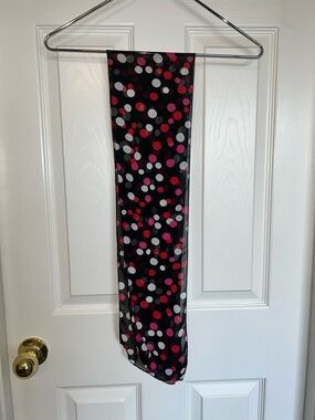 Black Scarf w/ Colorful Polka Dots